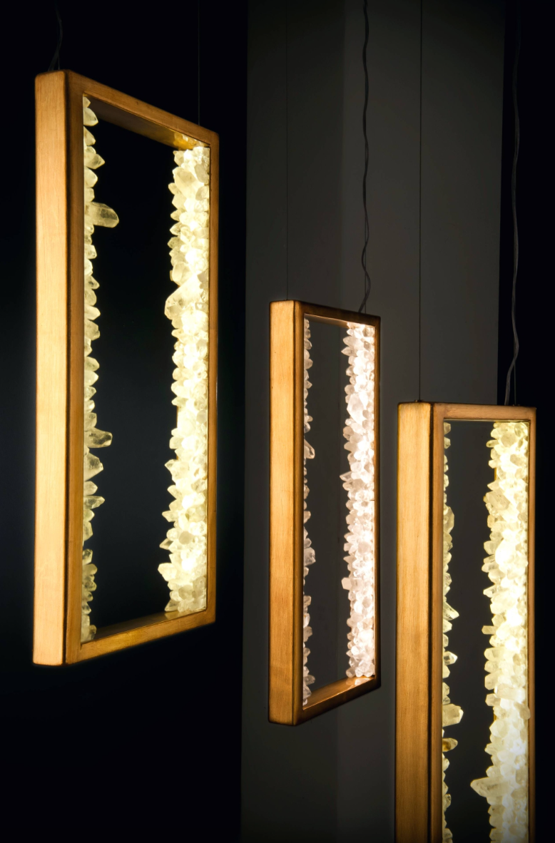 Modern Rectangular Natural Crystal Chandelier for Dining Room / kitchen Island