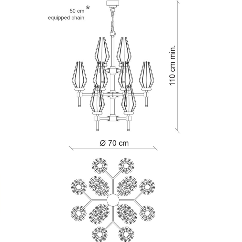 Modern 3-Tiered Crystal Shade Chandelier for Living Room / low-Ceiling