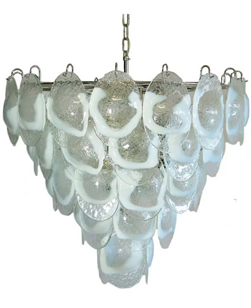 Murano Chandelier – 50 Lattimo Glass – Transparent