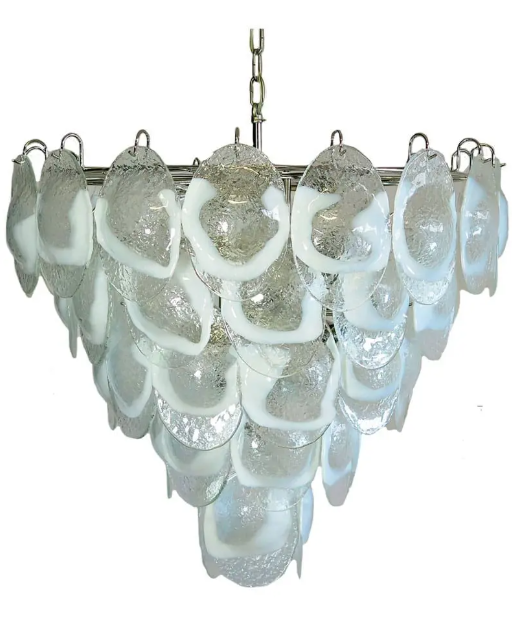 Murano Chandelier – 50 Lattimo Glass – Transparent