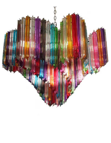 Murano Glass Chandelier – 200 Prisms – Multicolored