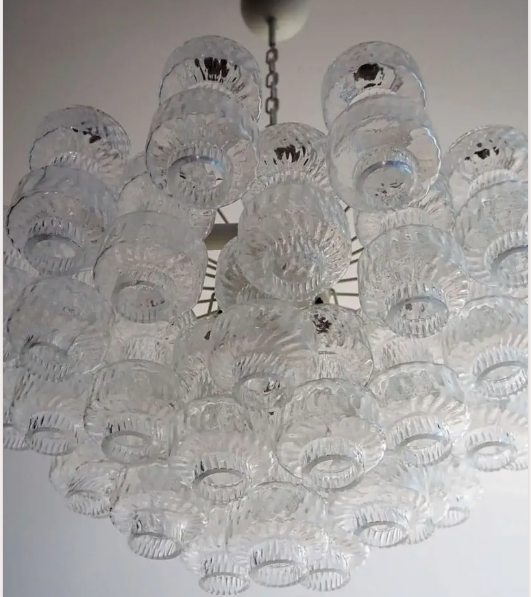 Murano Chandelier – 37 Glasses- Transparent