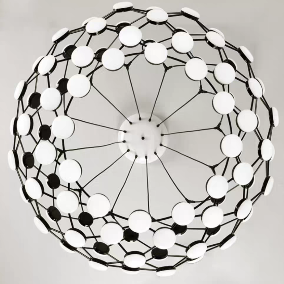 Modern Basket Pendant Chandelier with Acrylic and Metal Finish for Living and Dining Room