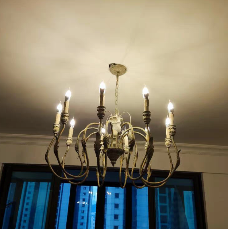 French Vintage Candle Chandelier for Living Room / bedroom