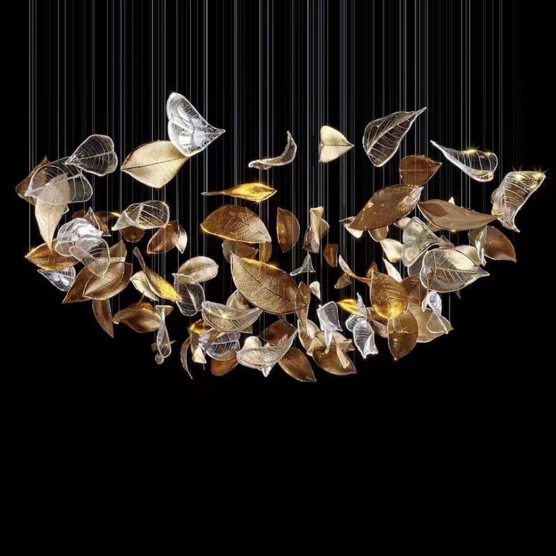 Galaxy Shake Leaves Crystal Spiral Chandelier