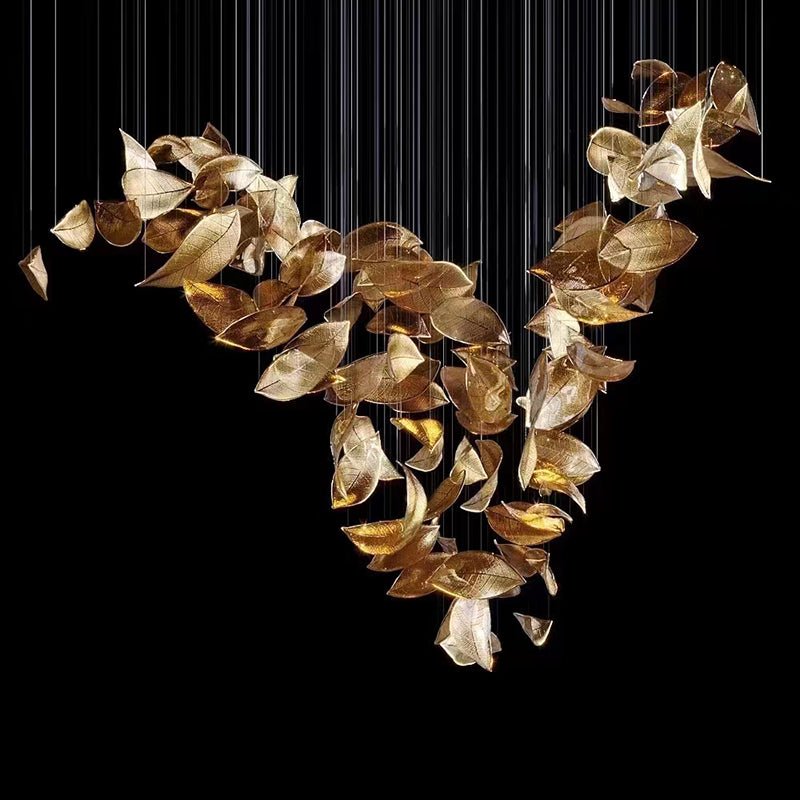 Galaxy Shake Leaves Crystal Spiral Chandelier