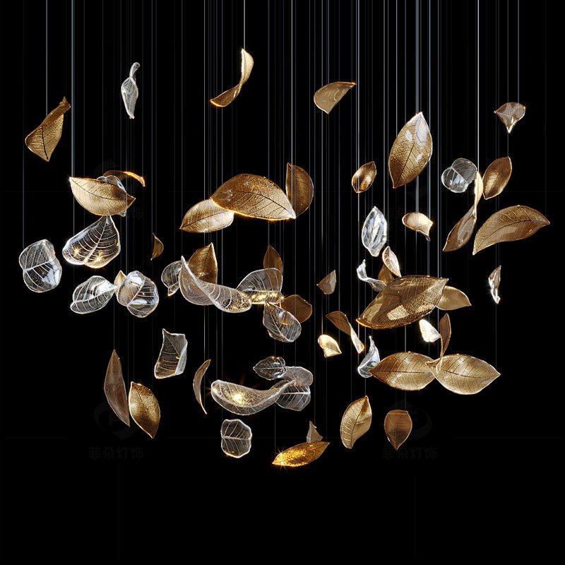 Galaxy Shake Leaves Crystal Spiral Chandelier