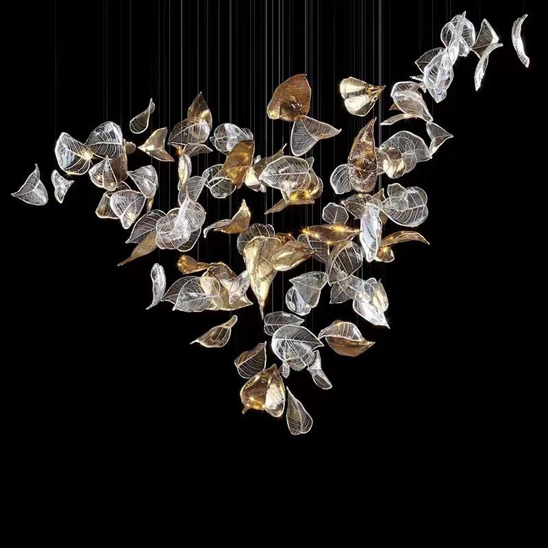 Galaxy Shake Leaves Crystal Spiral Chandelier