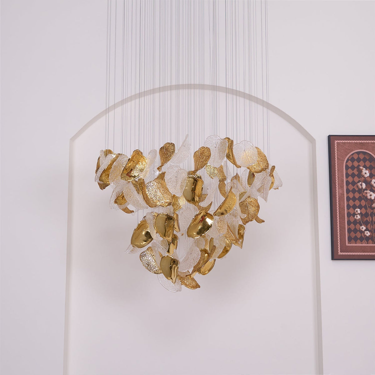 Galaxy Shake Leaves Crystal Spiral Chandelier