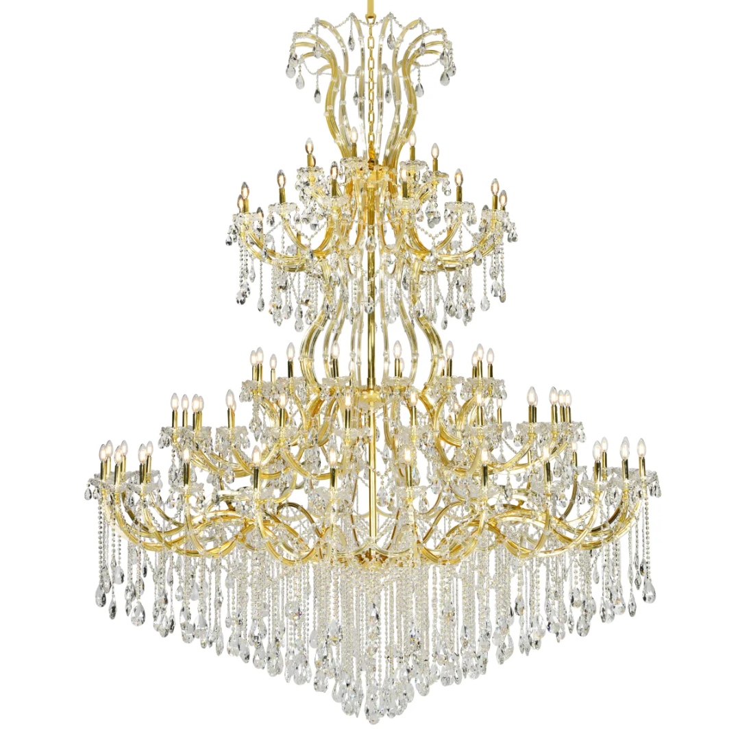 Traditional Candle-Shaped Crystal Chandelier with K9 Crystal Finish for Staircase Foyer Living