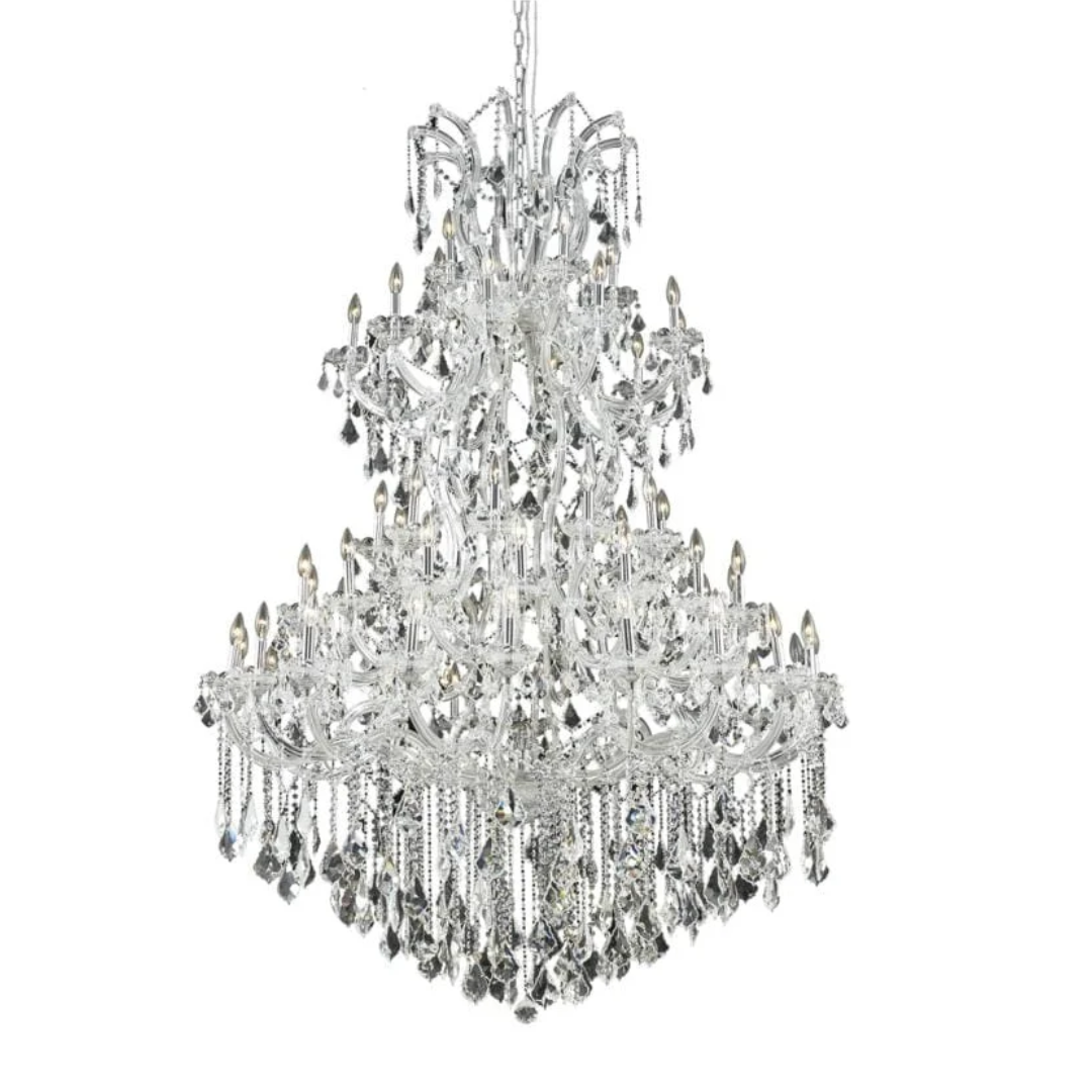 Traditional Candle-Shaped Crystal Chandelier with K9 Crystal Finish for Staircase Foyer Living