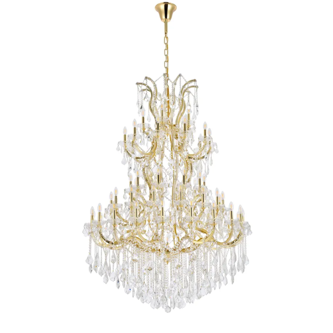 Traditional Candle-Shaped Crystal Chandelier with K9 Crystal Finish for Staircase Foyer Living