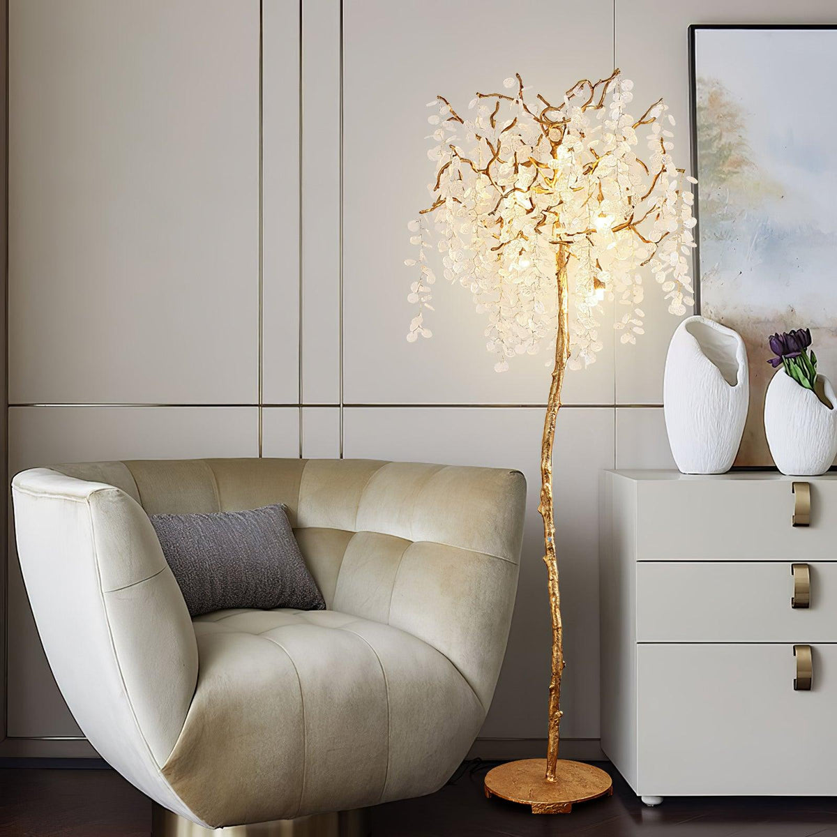 Shiro Noda Branch Crystal Floor Lamp