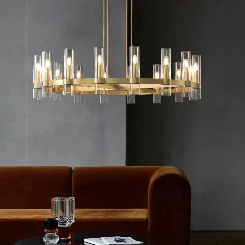 Lavelle Round Glass Chandelier 36"