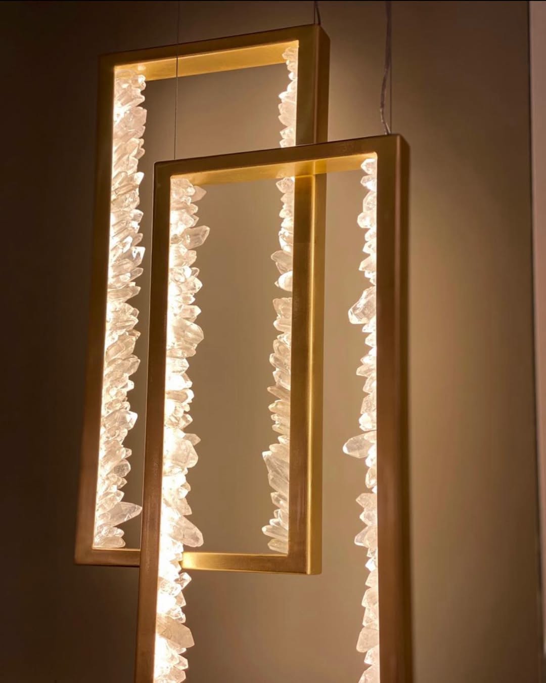 Modern Rectangular Natural Crystal Chandelier for Dining Room / kitchen Island
