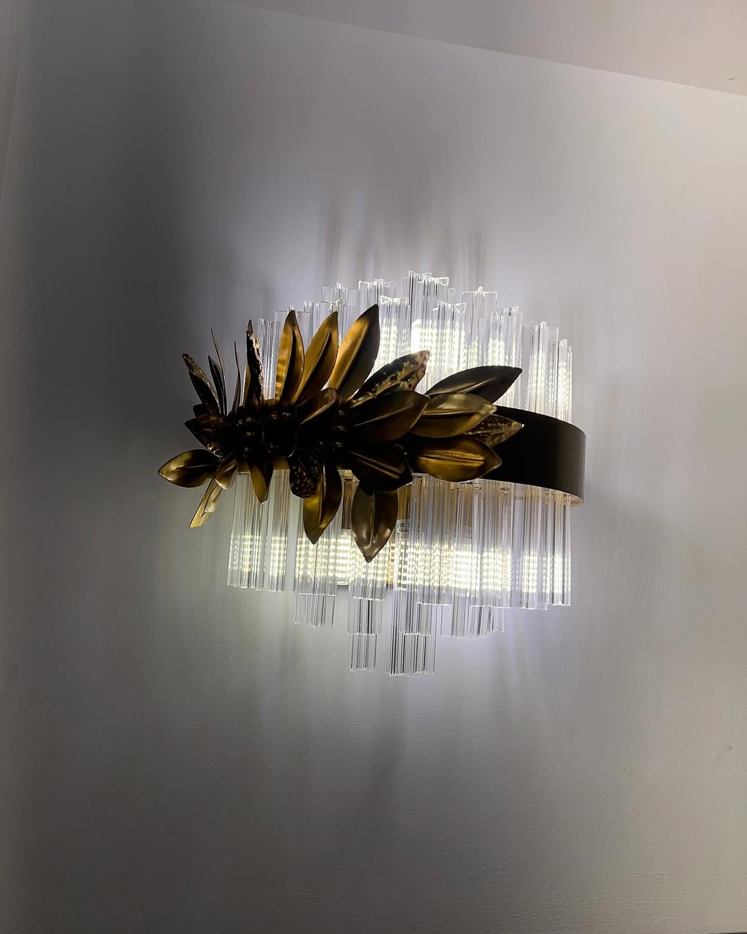 Modern Round / rectangular Gold Leaves Crystal Chandelier for Living Room / dining Room