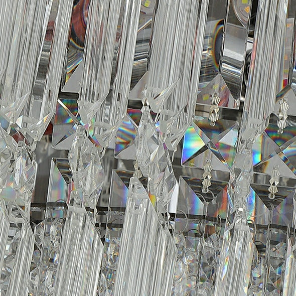 Chrome Silver Stylish Round Crystal Chandelier Modern Ceiling Pendant Light for Living Room / Bedroom