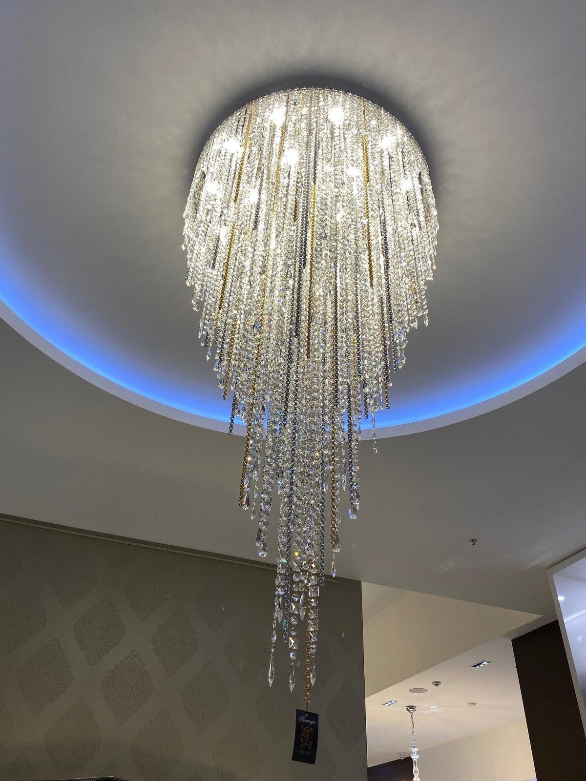 Modern Light Luxury Crystal Tassel Chandelier for Staircase / living Room