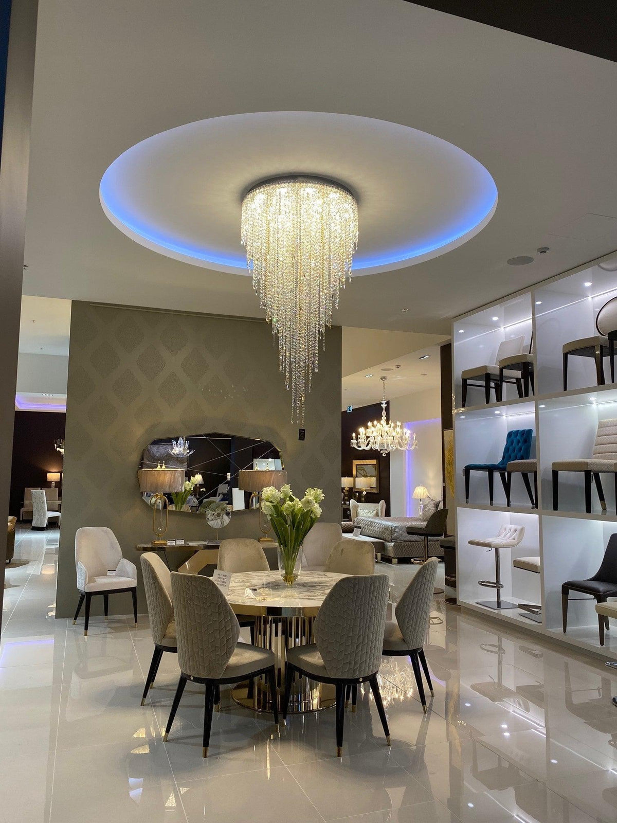 Modern Light Luxury Crystal Tassel Chandelier for Staircase / living Room