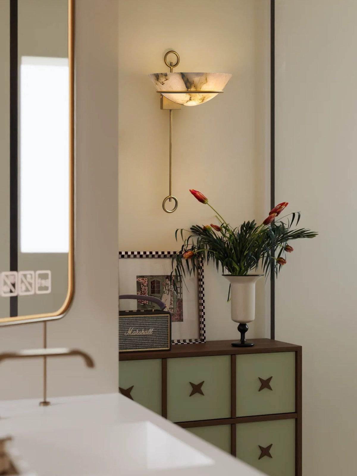 Tether Alabaster Wall Sconce