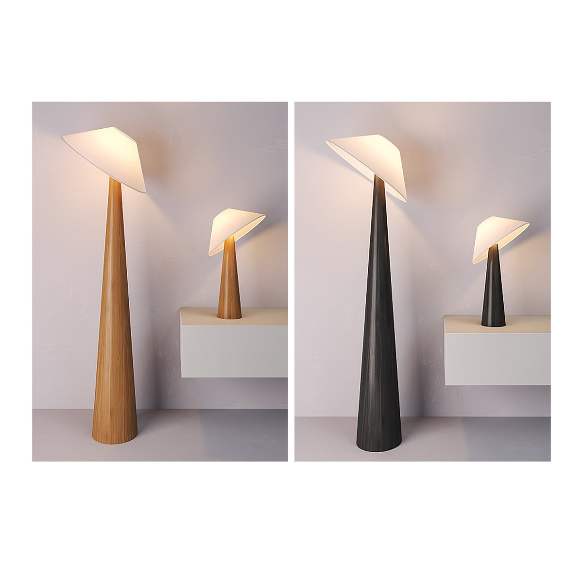 Tilt Hat Wooden Floor Lamp