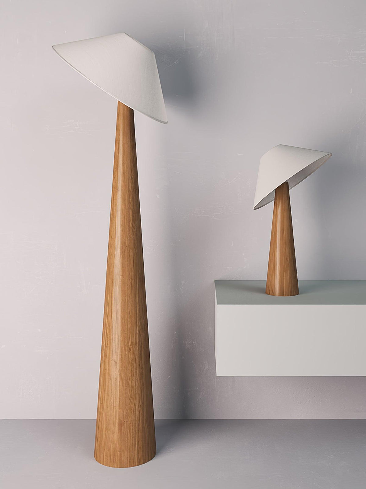 Tilt Hat Wooden Floor Lamp