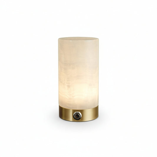 Totem Brass & White Alabaster Table Lamp – Elegant Light