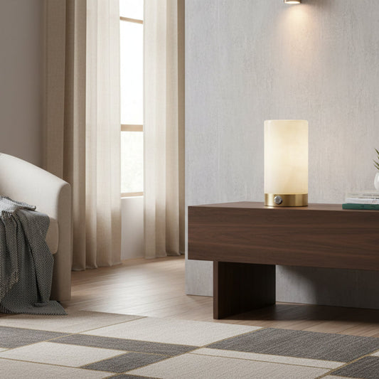 Totem Brass & White Alabaster Table Lamp – Elegant Light