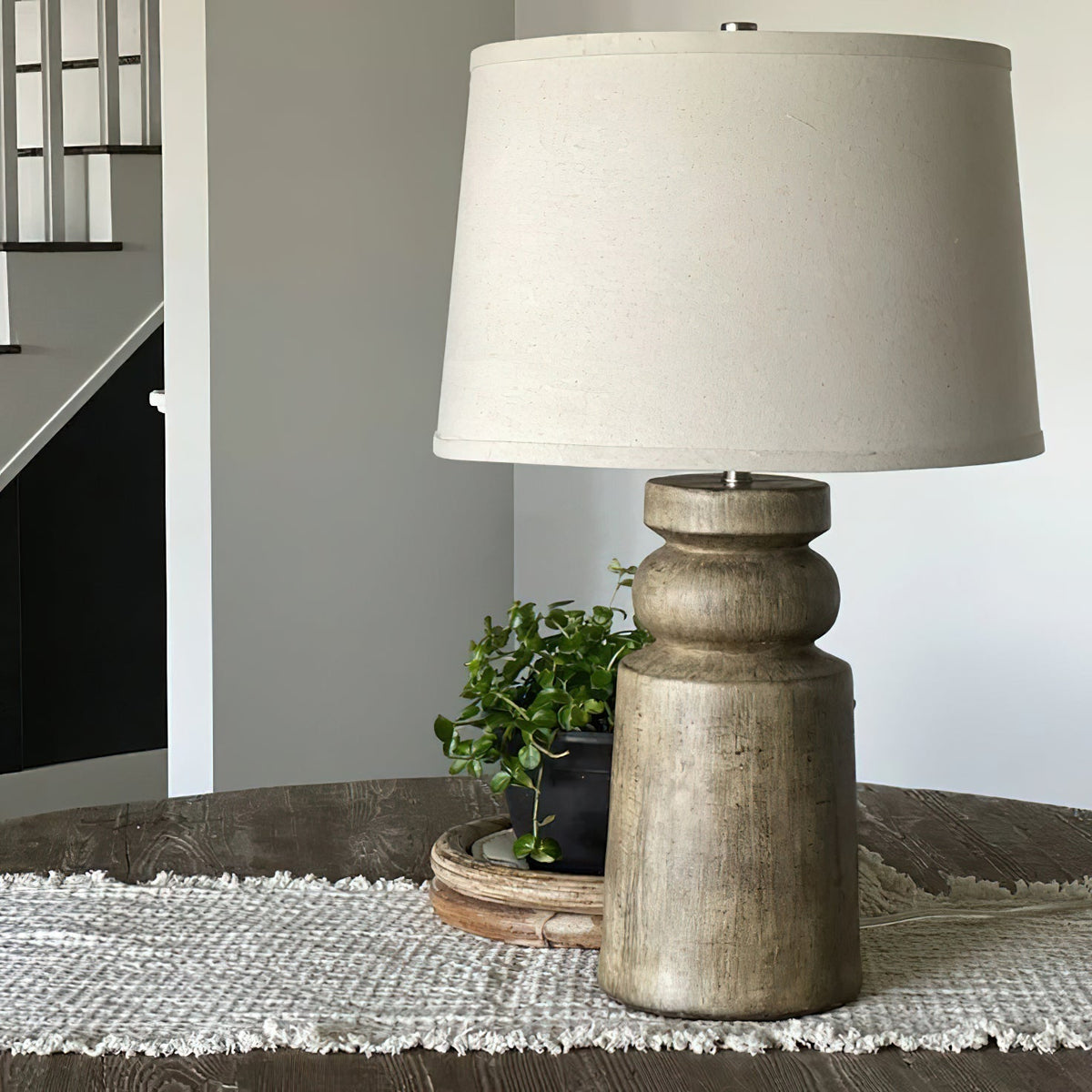 Totem Natural Wood Table Lamp