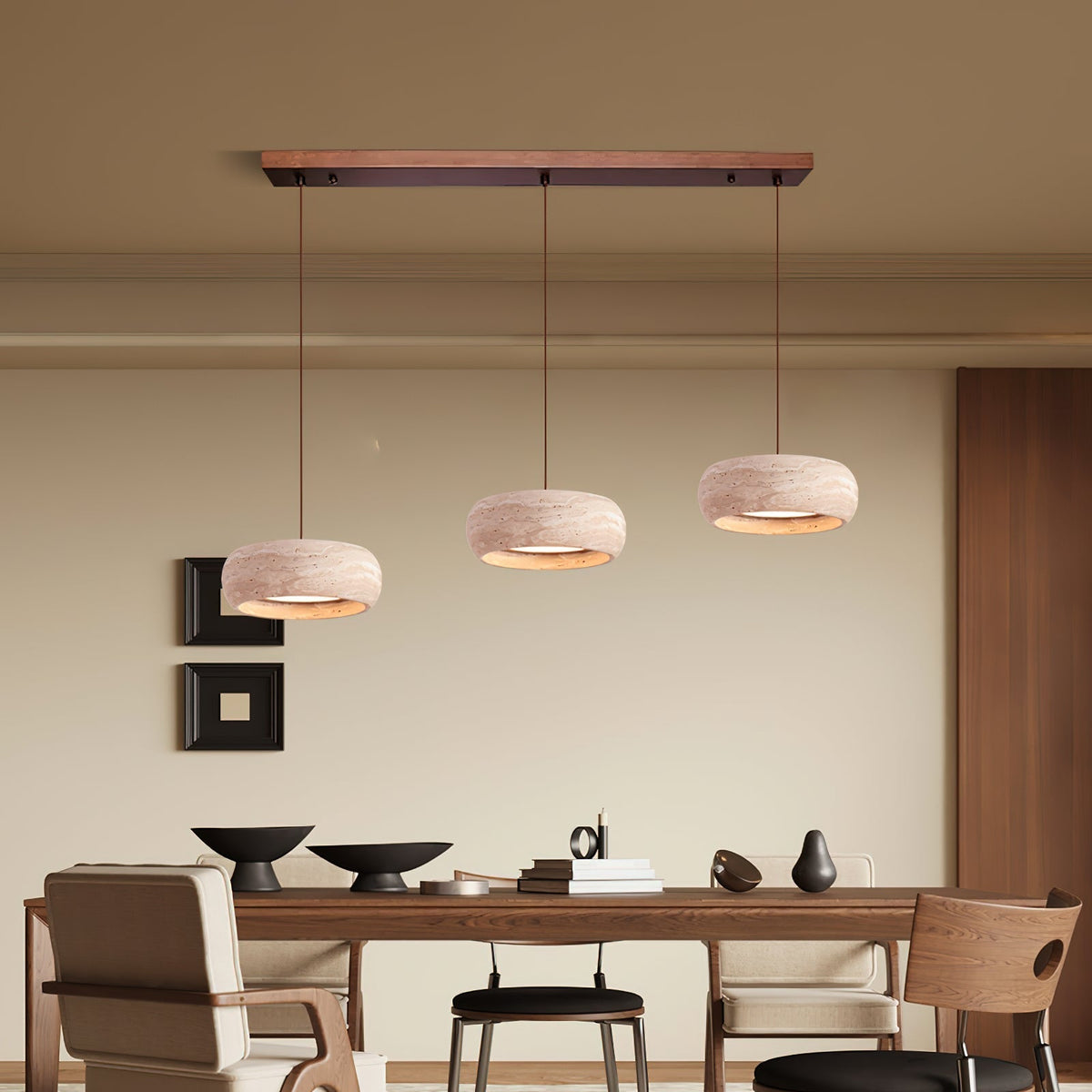 Travertine Drum Pendant Lamp