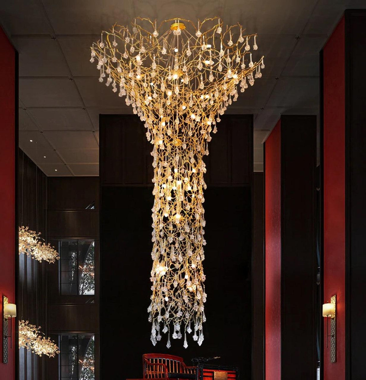 Tree Branch Staircase Chandelier