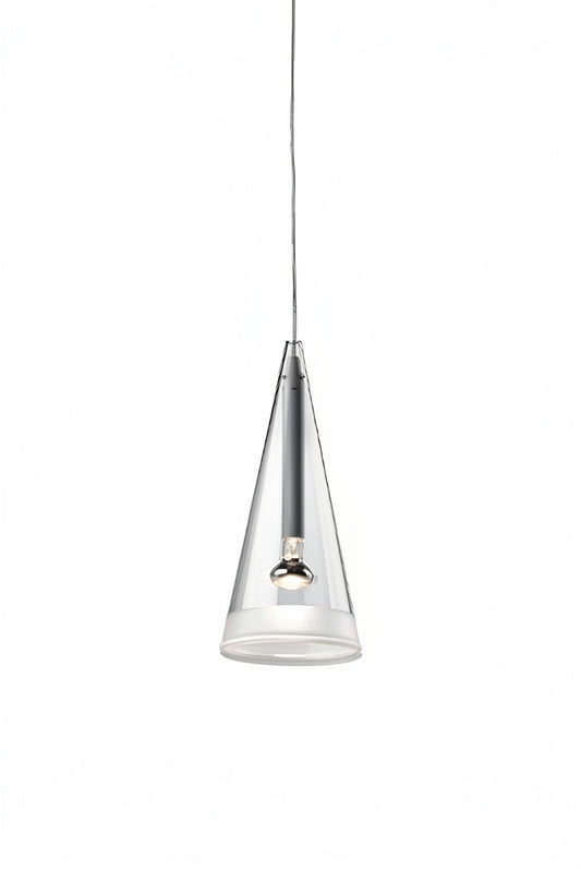 Elegant Tuileries Glass Pendant Light with Chrome Iron Frame