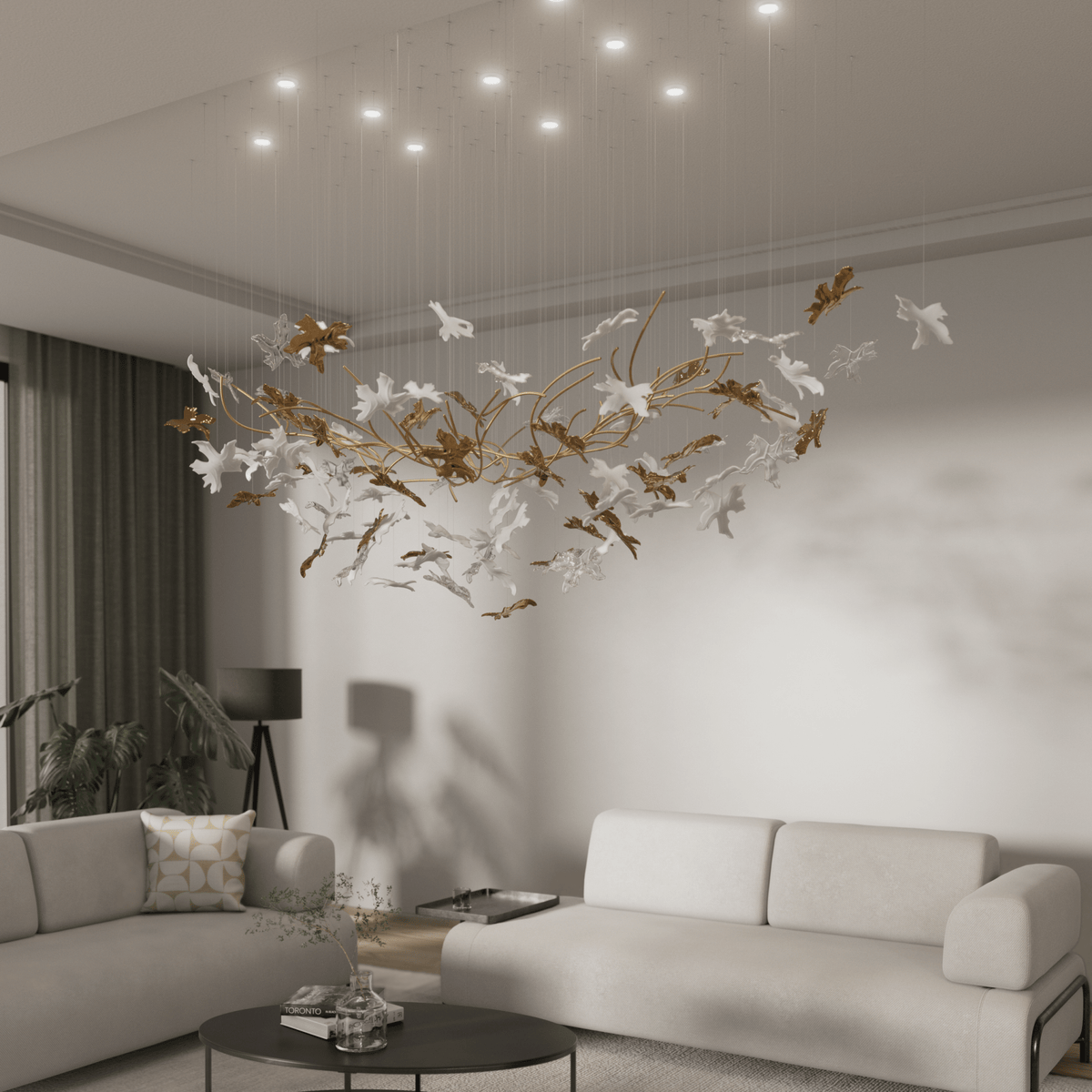 Vine Meteor Shower Crystal Spiral Chandelier