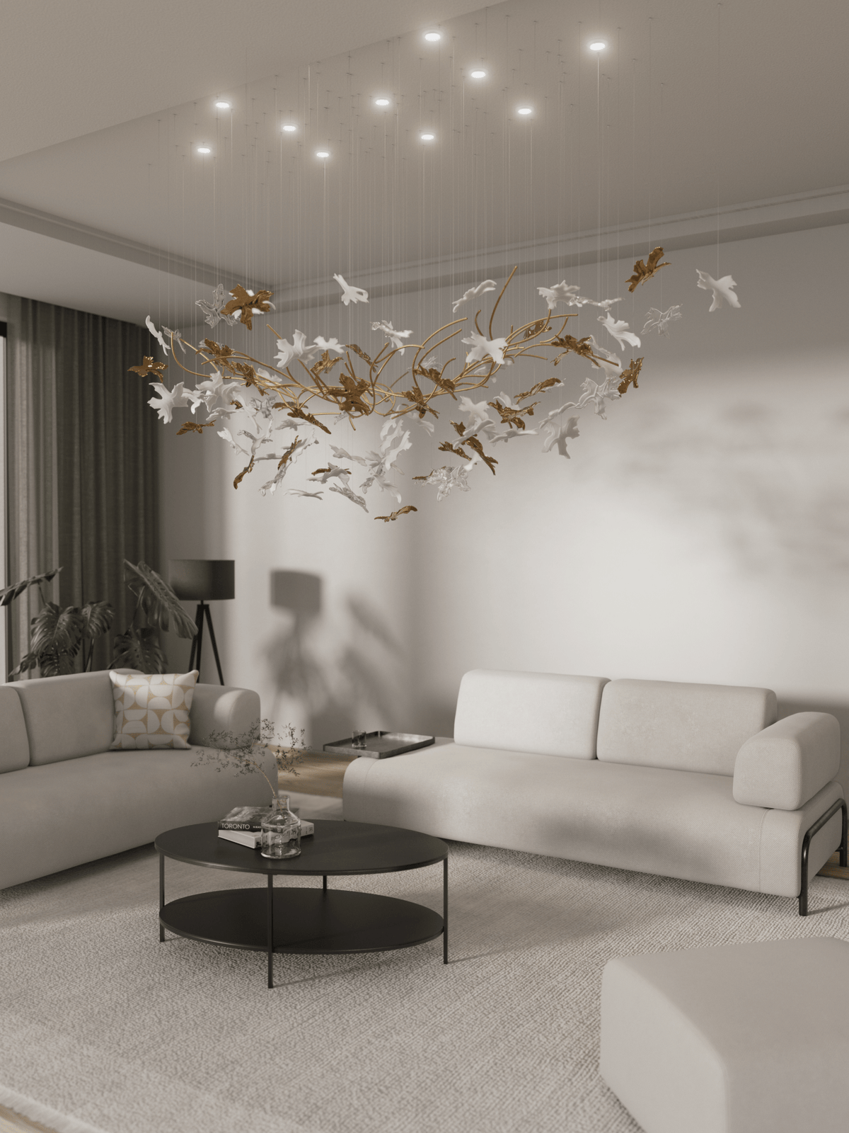 Vine Meteor Shower Crystal Spiral Chandelier