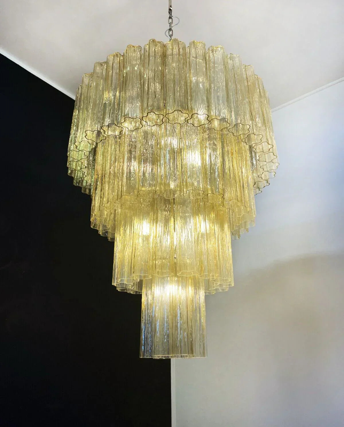 Vintage Murano Amber Glass Chandelier
