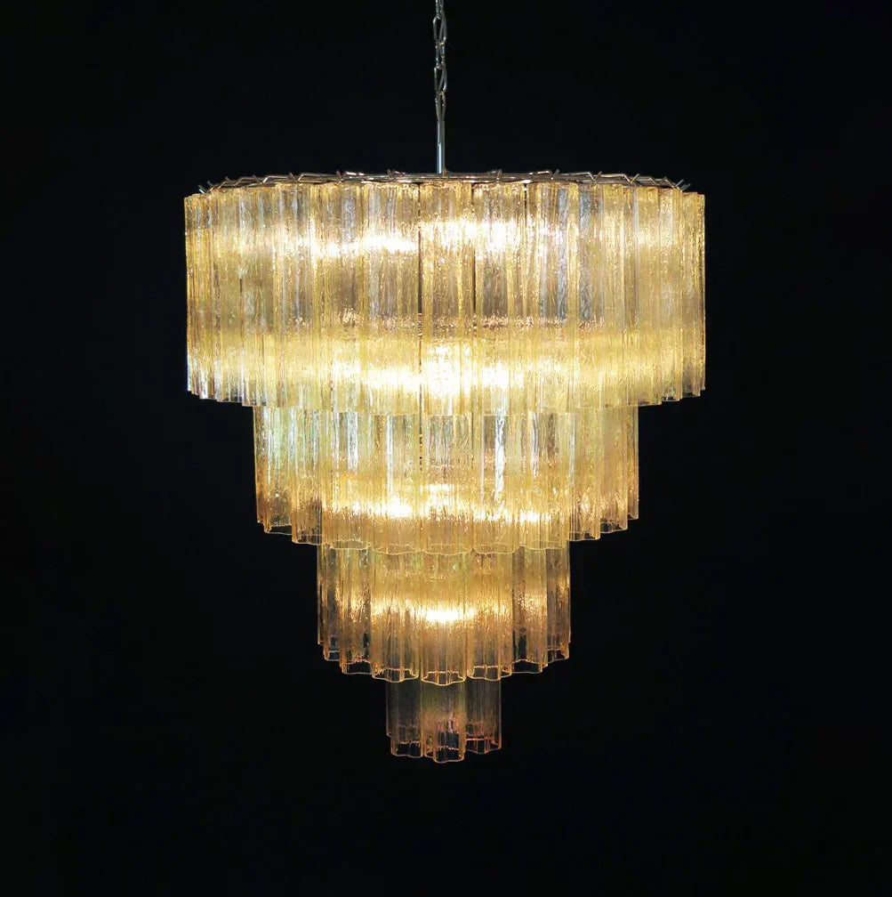 Vintage Murano Amber Glass Chandelier