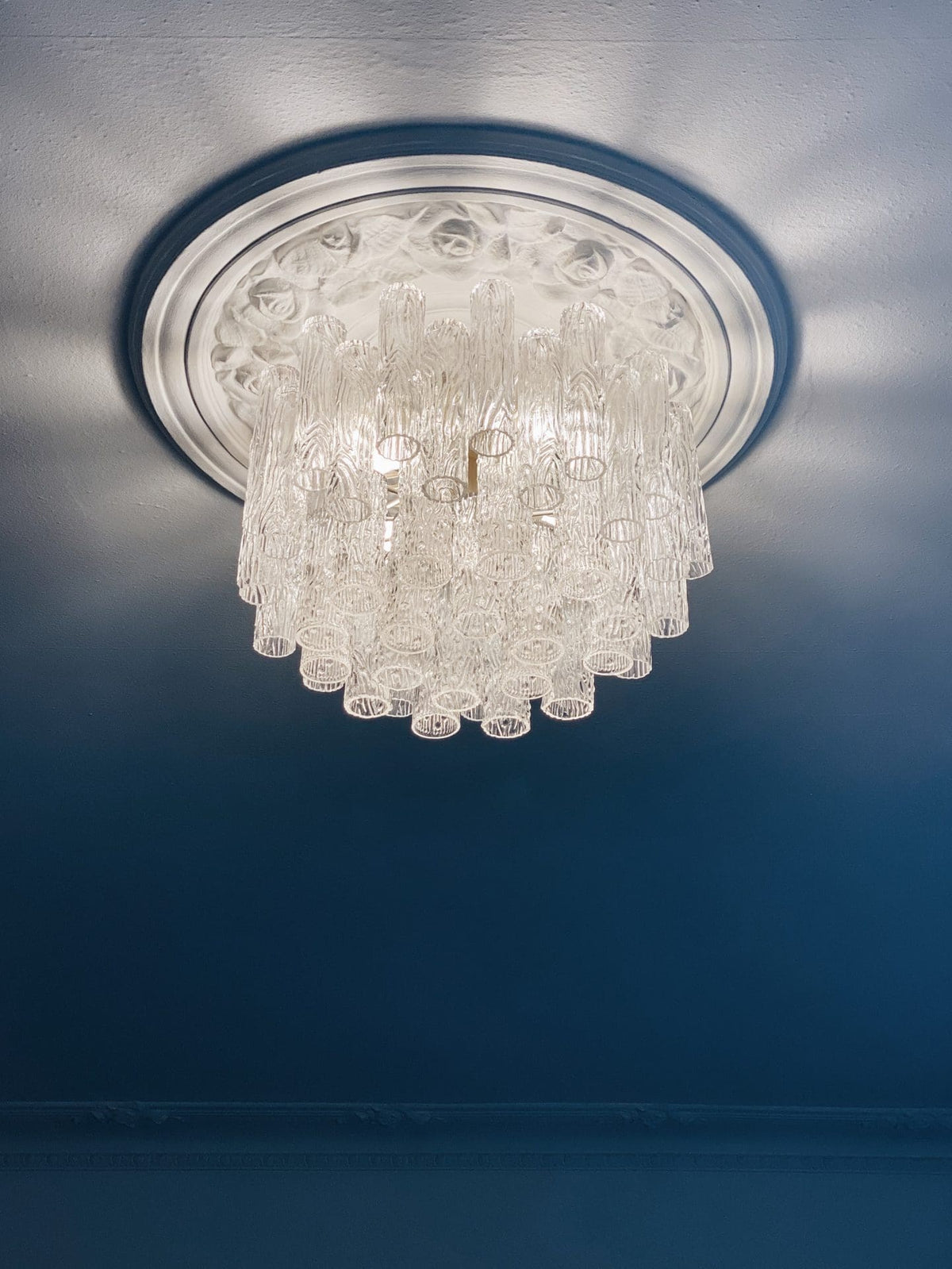 Vintage – Murano Glass Chandelier for Venini – 1970 – Transparent