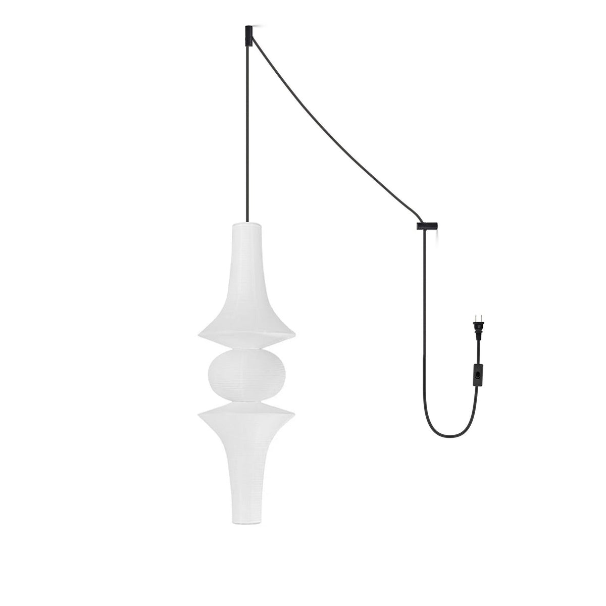 Washi Paper E Pendant Swag Light