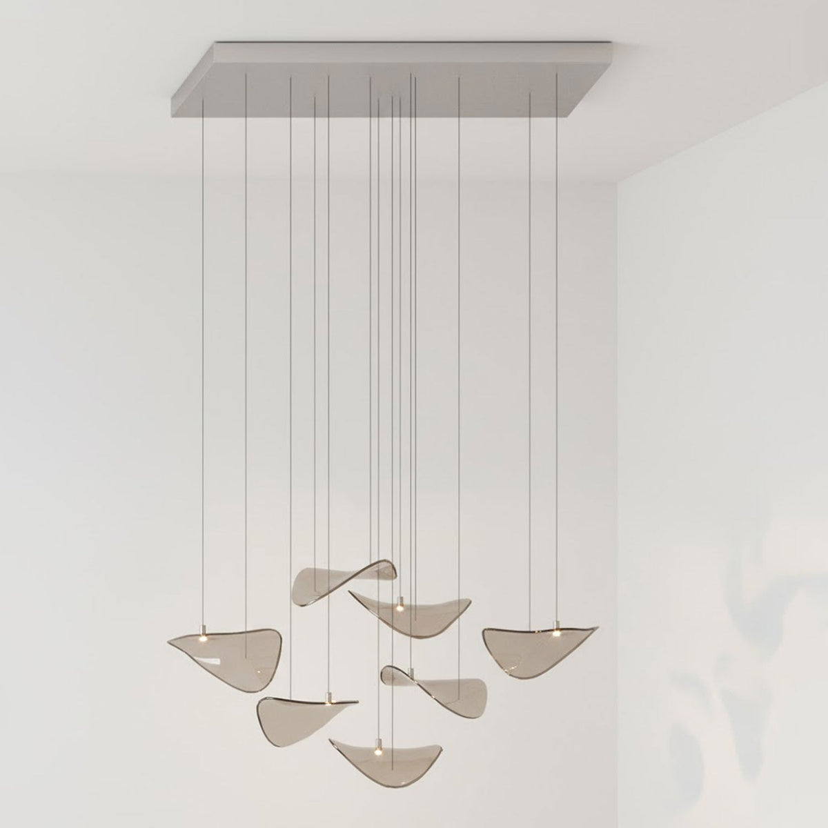 Galaxy Wave Floating Leaf Crystal Spiral Chandelier