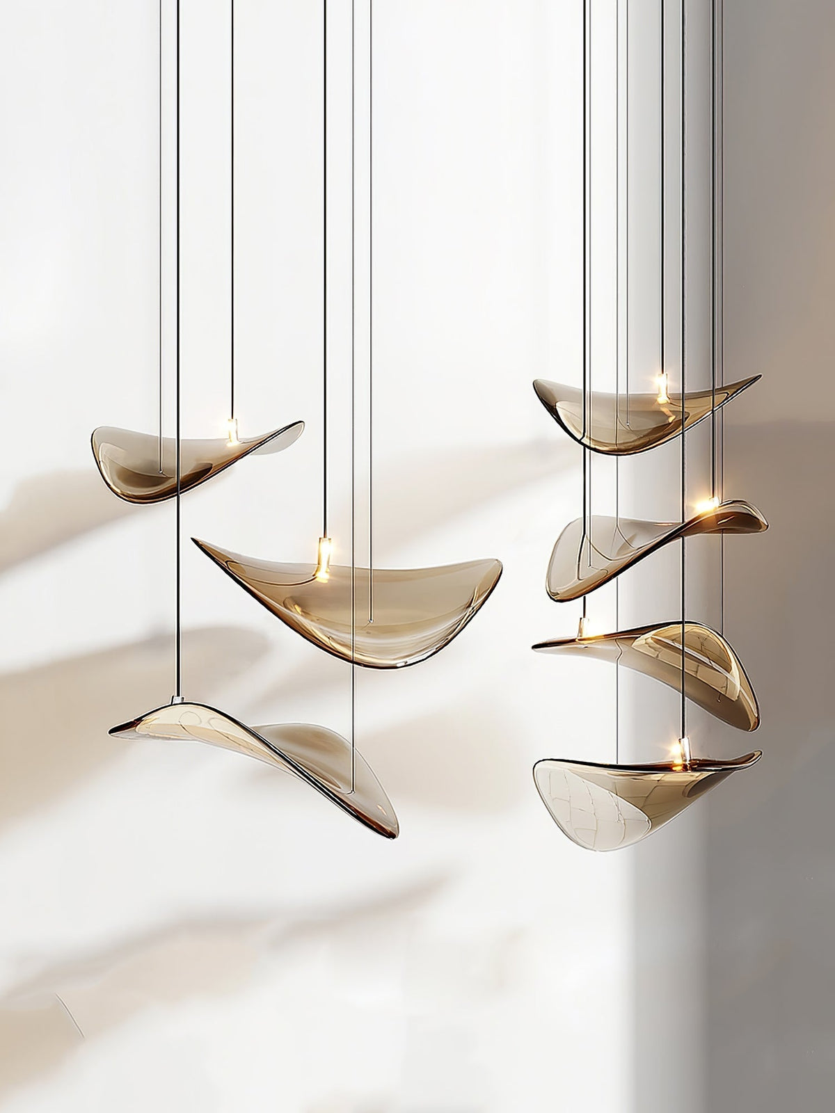 Galaxy Wave Floating Leaf Crystal Spiral Chandelier
