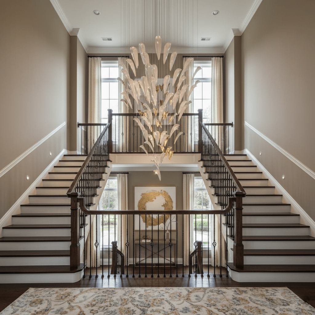 Galaxy White Feather Art Deco Chandelier