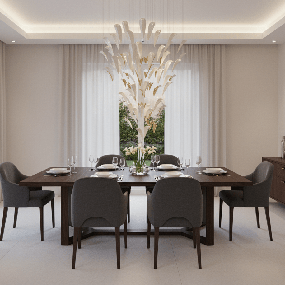 Galaxy White Feather Art Deco Chandelier