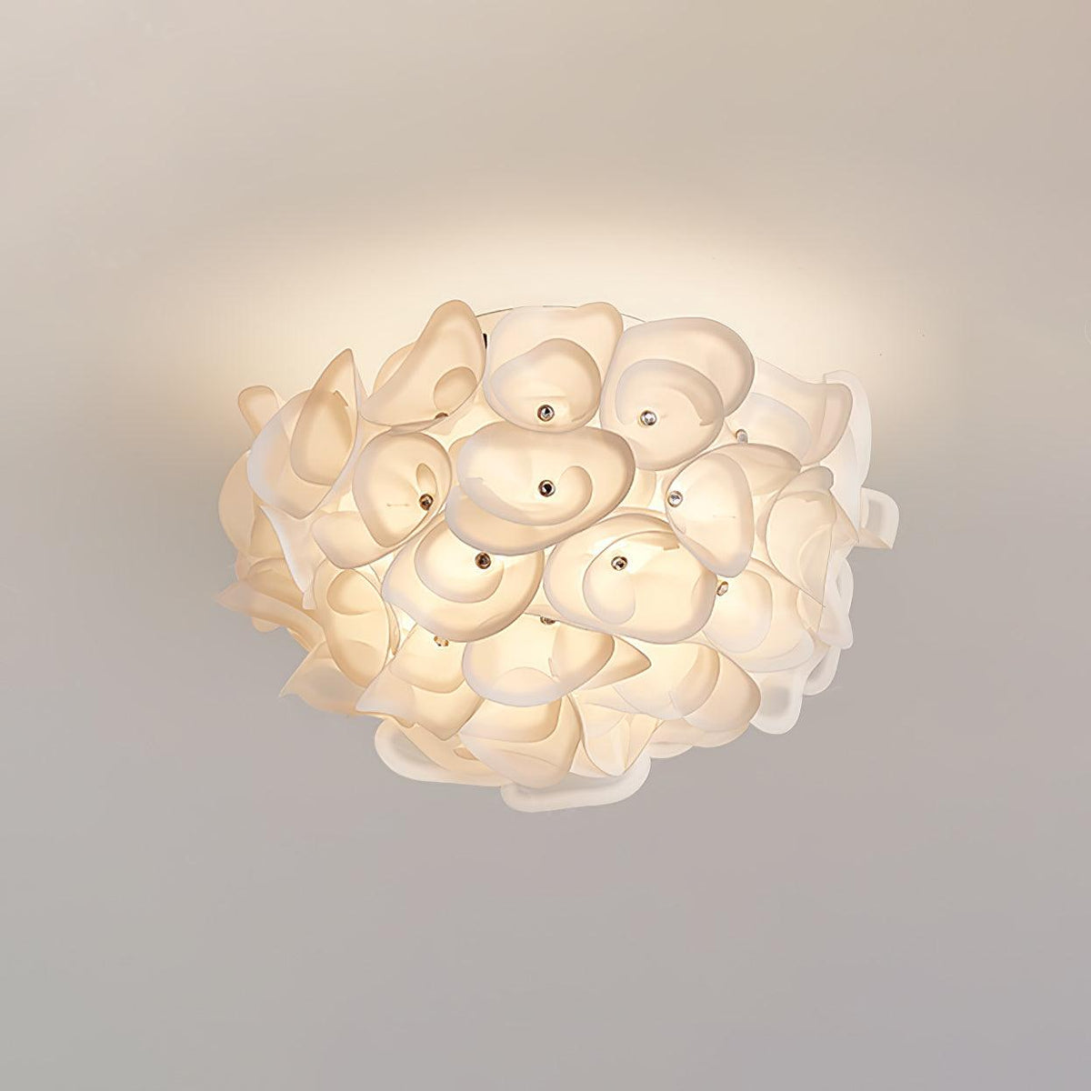 White Hydrangea Ceiling Lamp
