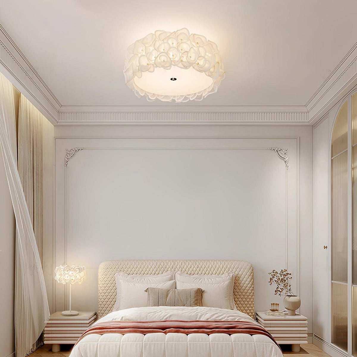 White Hydrangea Ceiling Lamp