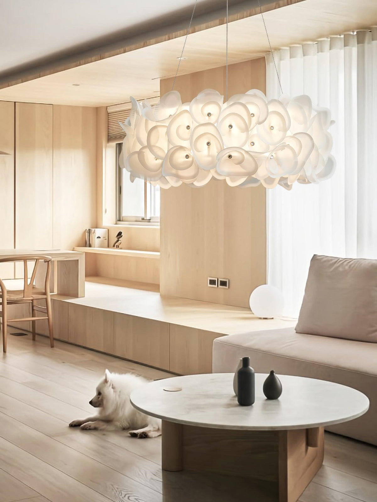 White Hydrangea Pendant Lamp
