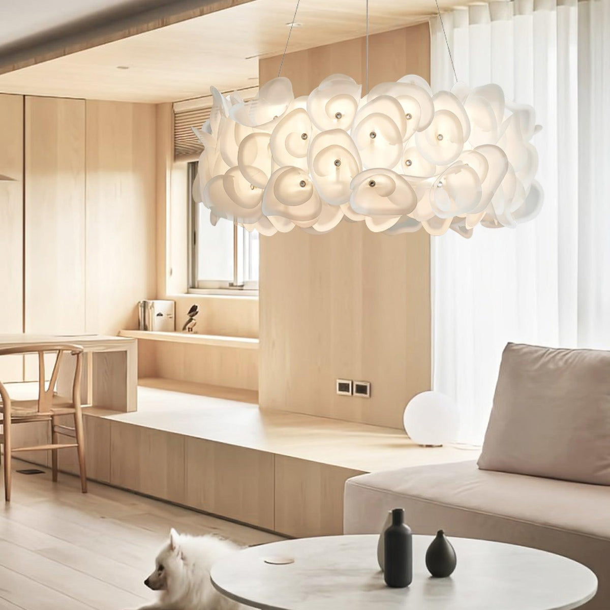 White Hydrangea Pendant Lamp