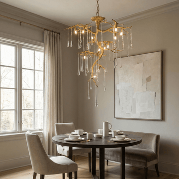 Willow Branching Crystal Chandelier in Natural Brass