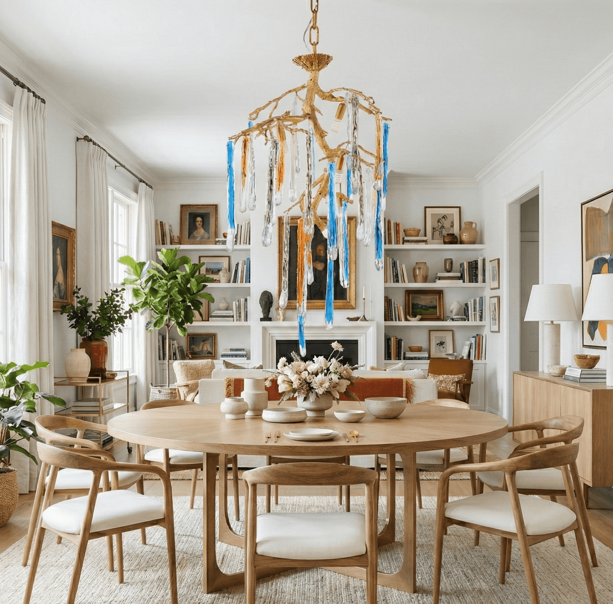 Willow Branching Crystal Chandelier in Natural Brass