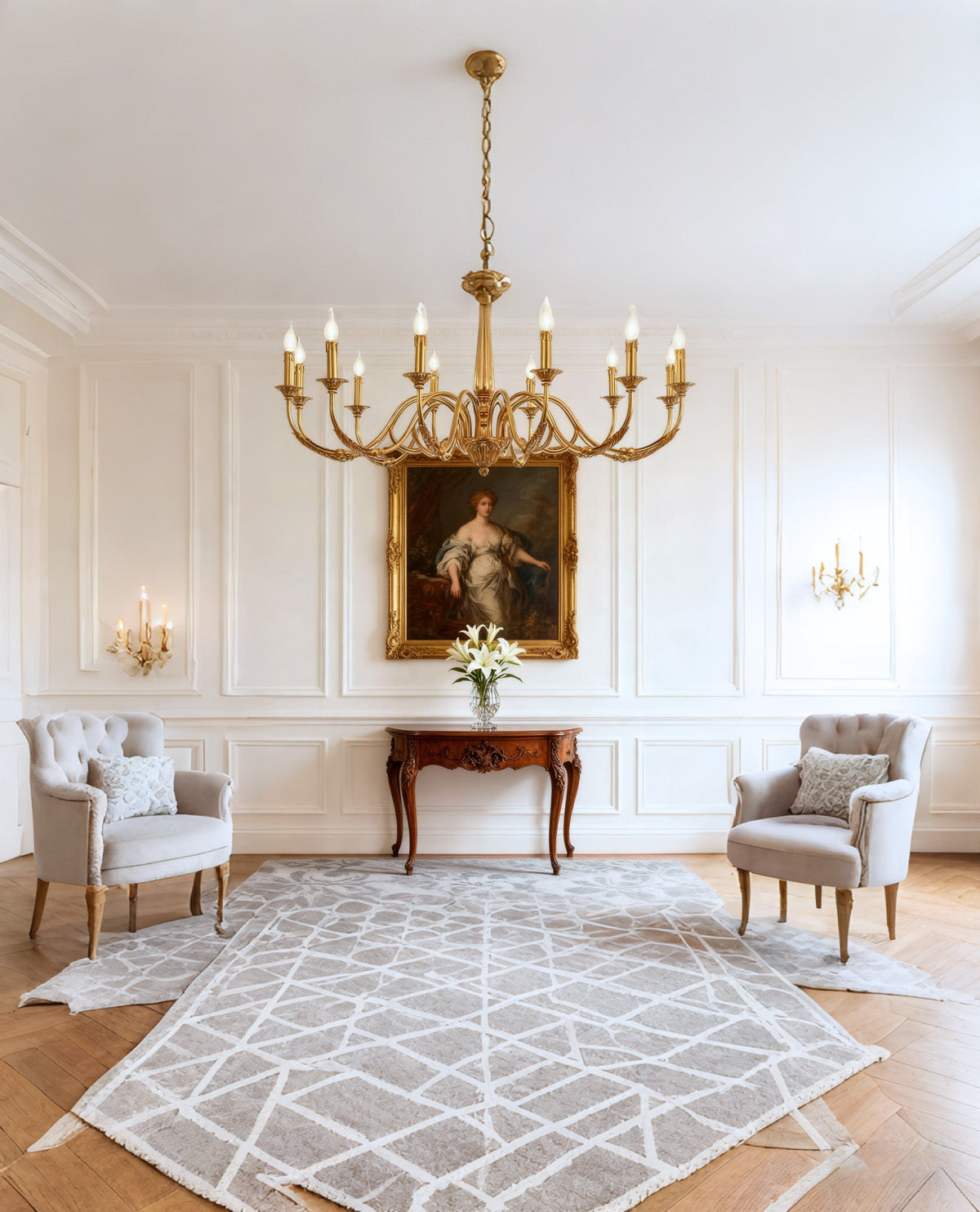 12 Lights Antique Brass Chandelier for Sale Baroque Style Chandelier Lighting for Living Room