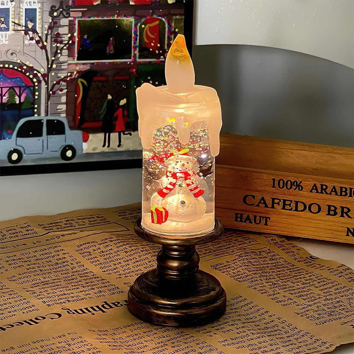 Xmas Candles Table Lamp (built-in battery)